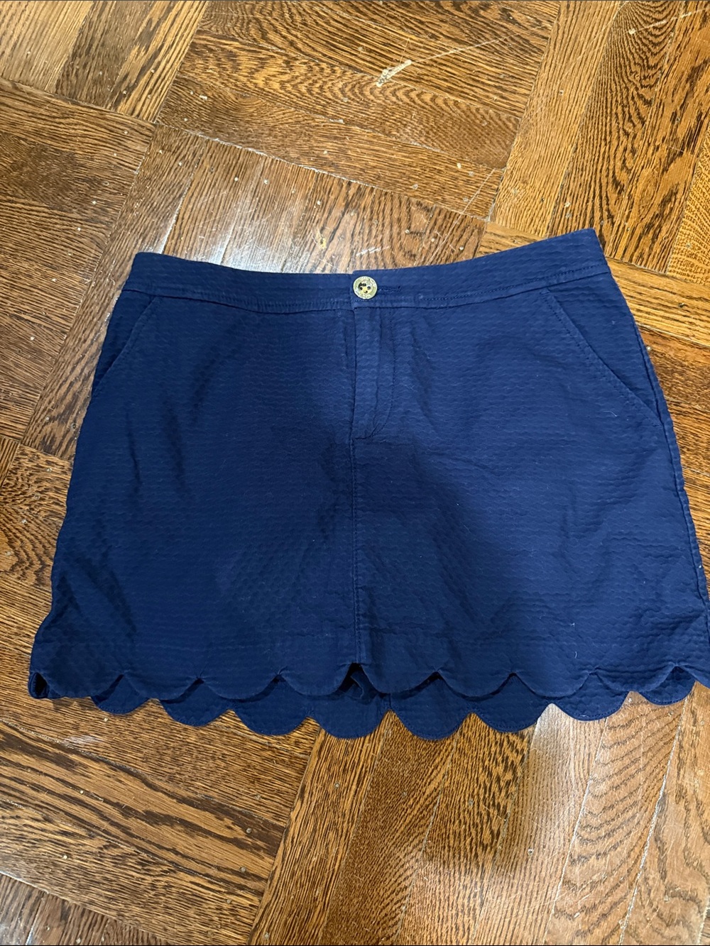 Lilly Pulitzer Navy Scallop Hem Skort